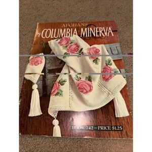 Vintage Afghans By Colombia Minerva Book 742 1975 16 Patterns‎ With Instructions